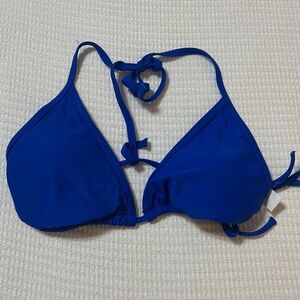 Blue Triangle Bikini Top